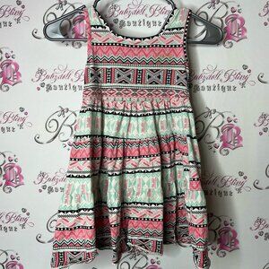 Juicy Couture tank top ruffle Aztec juicy logo gold Pink and Mint Patterned Kids